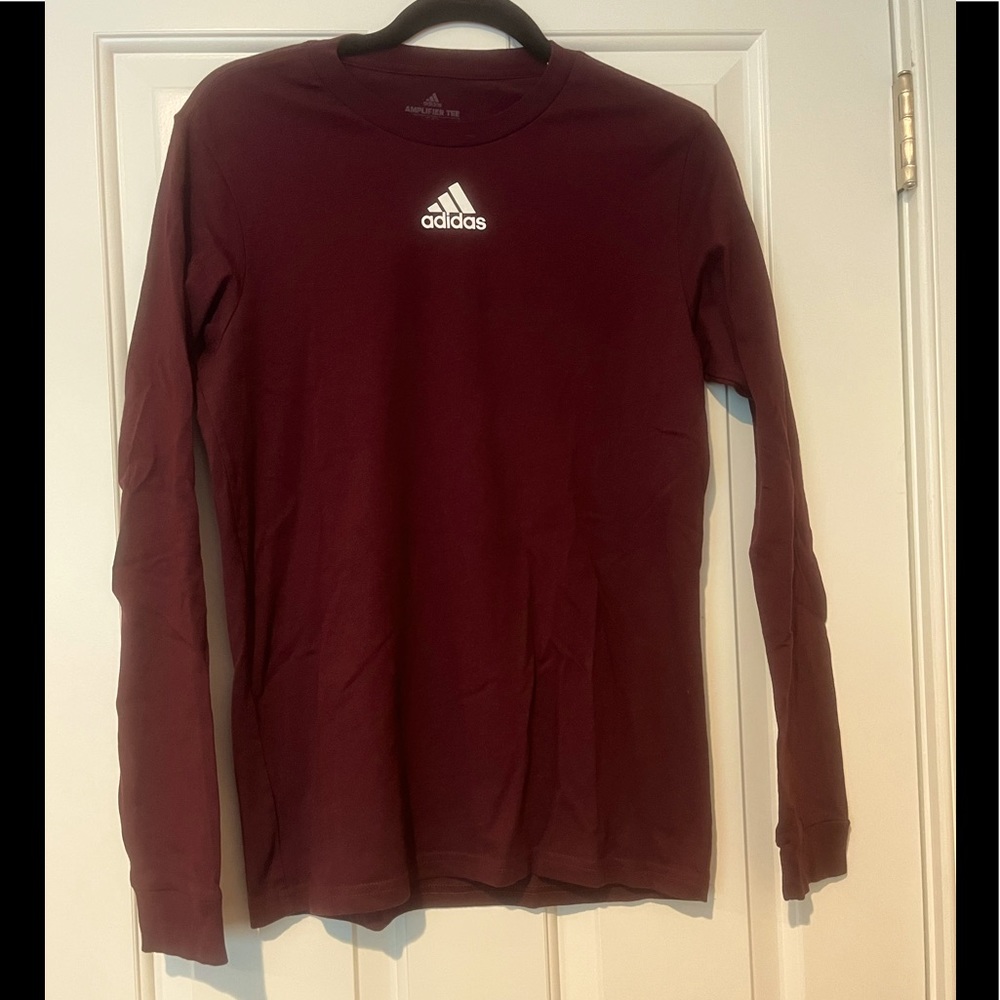 Adidas men’s small maroon long sleeve Amplifier t-shirt
